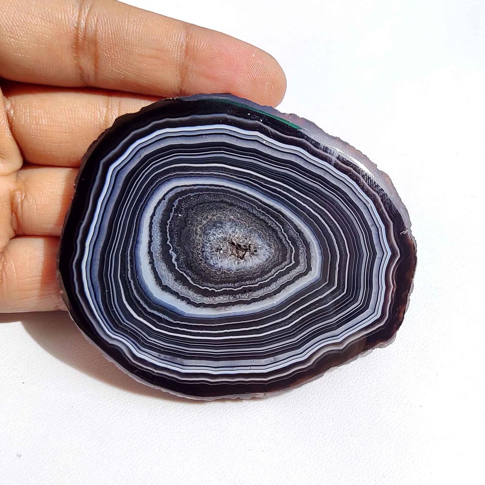 Black Agate Slice Gemstone. TOP RARE Slice Druzy Geode Etsy