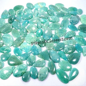 Pierre précieuse d'amazonite verte AAA+. Cabochon d'amazonite naturelle. Lot d'Amazonite verte. Amazonite de guérison, lot de 28 pcs, 1000 cts pour bijoux