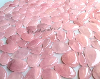 Natural Rose Quartz Cabochon. Pink Rose Quartz Gemstone. FINEST! Mix Shape Wholesale Price Lot Rose Quartz Crystal Loose. 5000 Cts 90 Pcs.