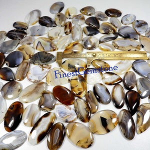 Montana-agaatcabochon. Natuurlijke Montana-agaat edelsteen. Gele Montana-agaatgroothandel. Mix Shape Healing Montana-agaat 1 tot 142 stuks