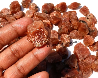 Orange Red Rainbow Lattice Sunstone Rough. Gracious! Natural Sparkle Sunstone Gemstone Rough. Wholesale Lot 6 Pcs 250 Cts Loose Sunstone