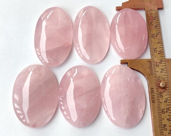 Oval Pink Rose Quartz Cabochons, Natural Gemstone Lot (441 Cts)  KB-10780