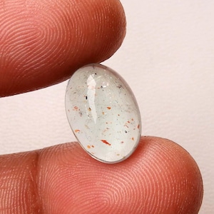 Mos aquamarijn edelsteen. Natuurlijk hemelsblauw mosaquamarijn. Sparkle Moss Aquamarijn Cabochon. Ovale vorm aquamarijn los. 5 kt. KB-9076