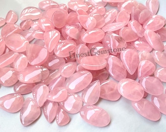 Attractive! Pink Rose Quartz Gemstone. Natural Rose Quartz Cabochon. Wholesale Price Lot 1 To 88 Pcs Rose Quartz Crystal Loose Jewelry Use.