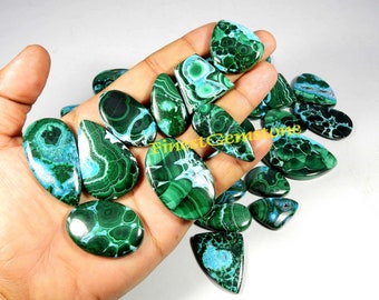 Green Blue Malachite Chrysocolla Cabochon. Natural Chrysocolla Malachite Gemstone. Wholesale Lot 2500 Cts 47 Pcs Chrysocolla Malachite Loose