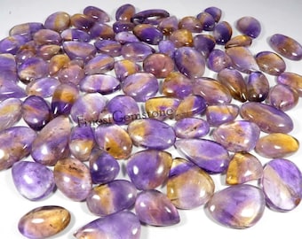 Yellow Purple Ametrine Cabochon Natural Gemstone for Jewelry 1 To 97 Pcs. Wholesale Lot