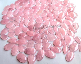 Natural Rose Quartz Cabochons, Mix Shape Gemstone Lot