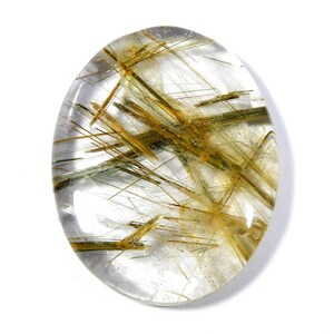 Naturale Multi Golden Copper Rutilo. Quarzo rutilo Cabochon Gemma. Stupendo ~ Cristallo rutilo Forma ovale sciolto per gioielli 36 x 28 mm KB-10932