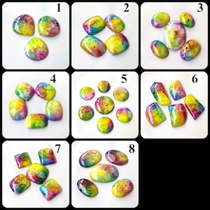 Regenboog zonnekwarts dreuze cabochon. Charmant ~ natuurlijk zonnekwarts. Veelkleurige druzy zonnekwarts edelsteen. Groothandelkavel. Variatie: