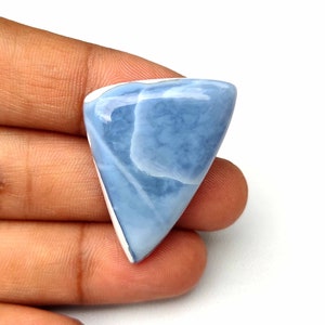 Pedra preciosa de opala azul Owyhee. Cabochão Azul Owyhee Opala Azul. Incrível! Opala Owyhee Azul Natural. Opala de formato extravagante para joias. 36 cts. KB-6941