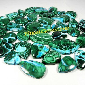 Malachiet chrysocolla cabochon. Natuurlijke groenblauwe chrysocolla-malachietedelsteen. 1 tot 95 stuks Groothandelpartij Chrysocolla Malachiet Los.