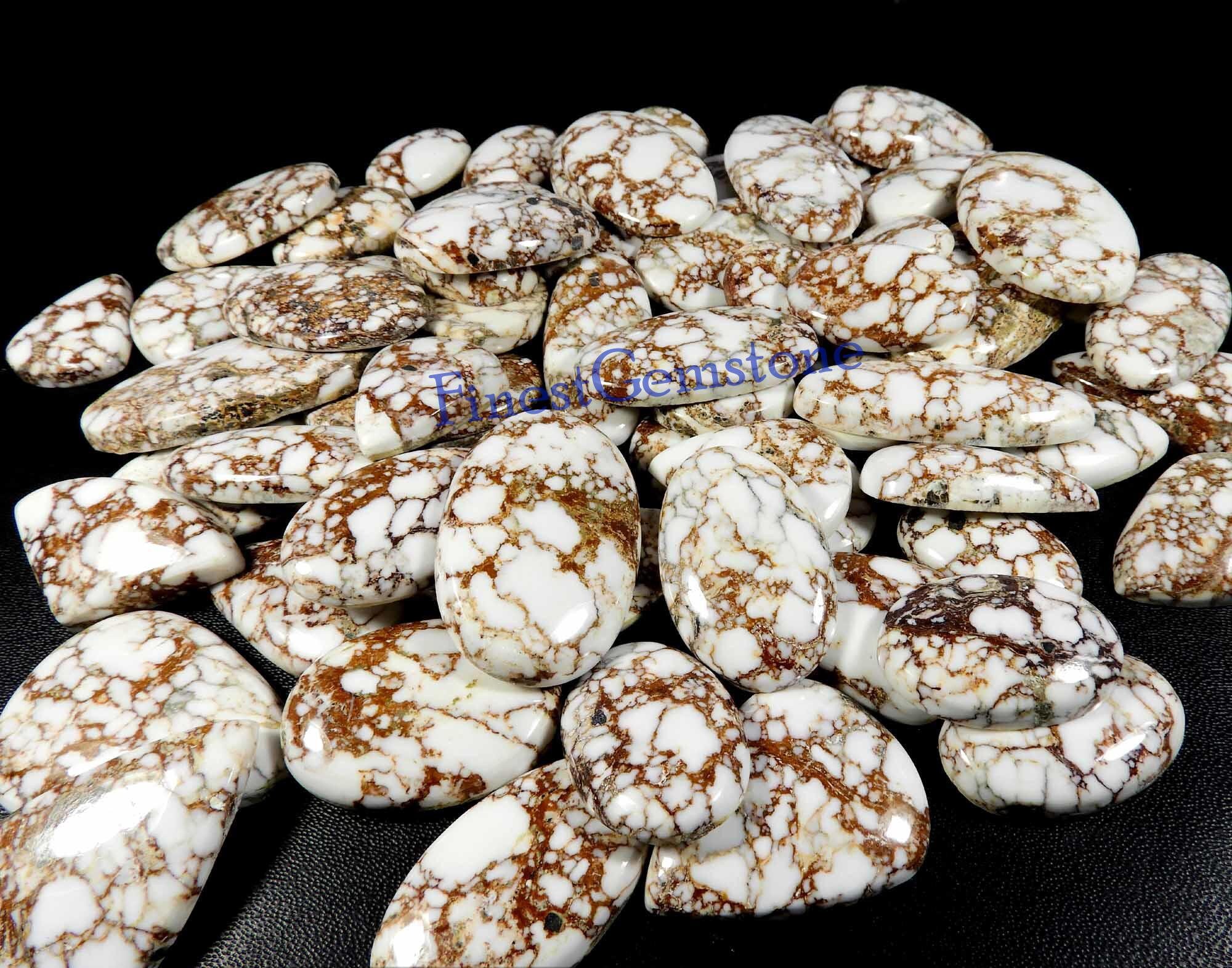 Natural Wild Horse Jasper Gemstone. White Brown Wild Horse Jasper