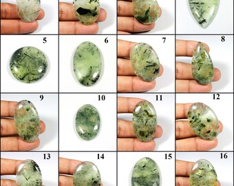 Green Rutile Prehnite. Charming! Prehnite Gemstone. Prehnite Cabochon. Oval Shape Natural Prehnite For Jewelry. Variation