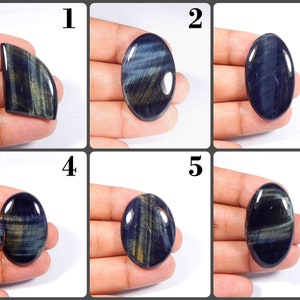 ¡Atractivo! Ojo de tigre azul. Cabujón de ojo de tigre azul. Piedra preciosa natural de ojo de tigre azul. Ojo de tigre azul al por mayor para joyería. Variación.