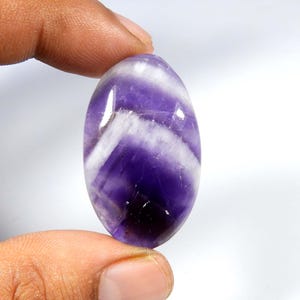 Exótico! Cabochão de ágata com renda de ametista. Pedra preciosa de ágata com renda de ametista. Ametista roxa natural. Ametista oval para joias. 44 cts KB-8108