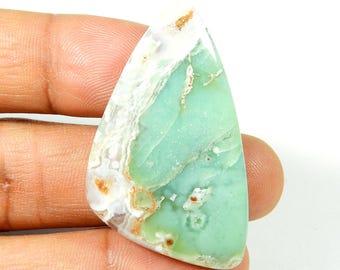 Natuurlijke bruingroene aqua chalcedoon cabochon edelsteen los voor draadwikkeling 44 kts KB-11479