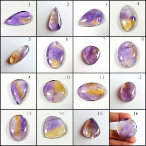 Massiv! Lila Ametrin. Natürliches Ametrin Cabochon. Gelb Lila Ametrin Edelstein. Mix Ametrin-Kristall Lose. Abwandlung