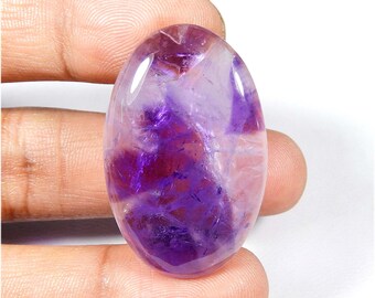 Fantastique ! Améthyste violette. Pierre gemme d'améthyste étoile violette. Cabochon en améthyste naturelle. Améthyste de guérison de forme ovale en vrac. 42 Cts KB-10360