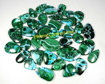Blue Chrysocolla Malachite Cabochon Natural Green Gemstone For Diy 1 To 95 Pcs Bulk Lot