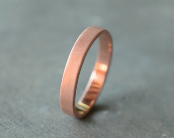 Copper ring, raw copper band ring, simple ring, raw copper ring