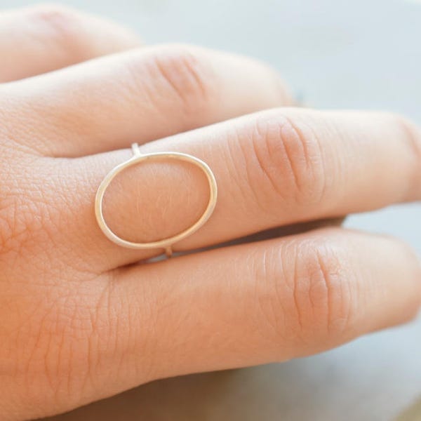 Oval sterling ring, minimal ring, minimalist ring, sterling silver ring