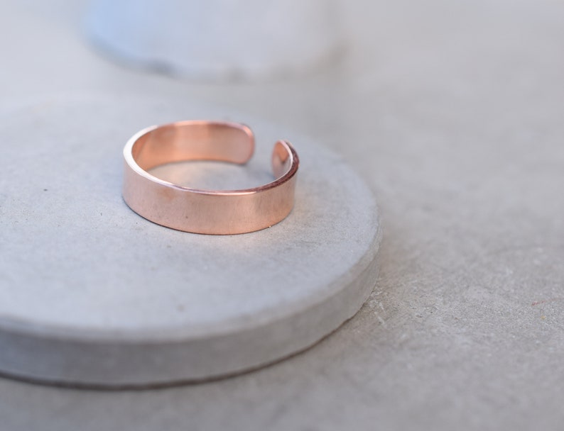 5 mm wide open shiny rose gold sterling silver ring