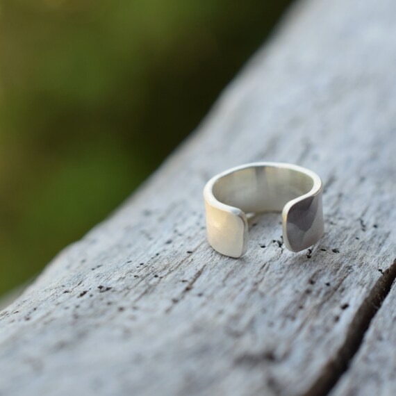 Hammered Ear Cuff, Sterling Silver Earring, One Piece