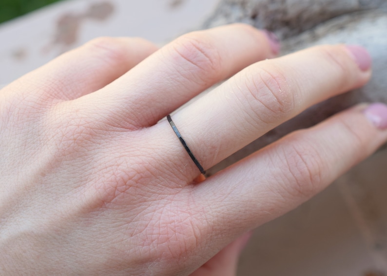 oxidised skinny silver ring Oxidized skinny sterling silver ring