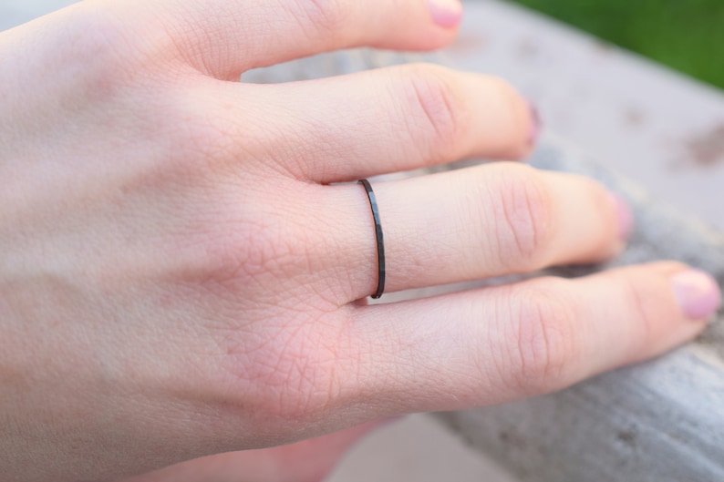oxidised skinny silver ring Oxidized skinny sterling silver ring