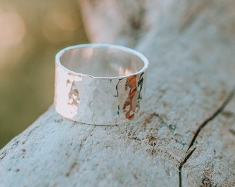 Elli Anillos Mujeres Banda Ancho Mate Cepillado Básico En Plata De Ley 925