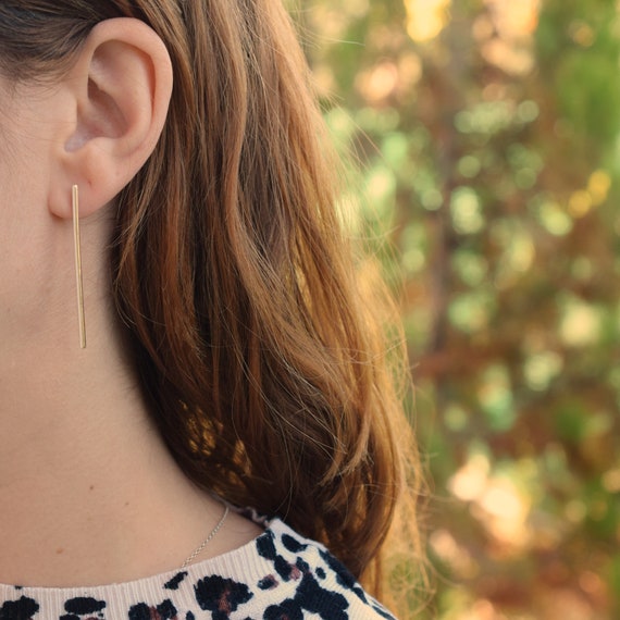 Long Bar Earrings, Silver Earrings, Silver 925 - Etsy