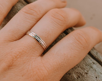 Handmade Sterling Silver Skinny Stacking Rings, Set of 3