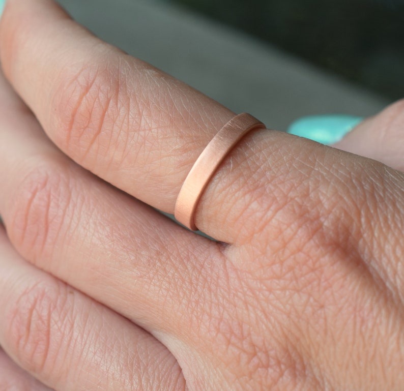 Copper ring, raw copper band ring, simple ring, raw copper ring image 2