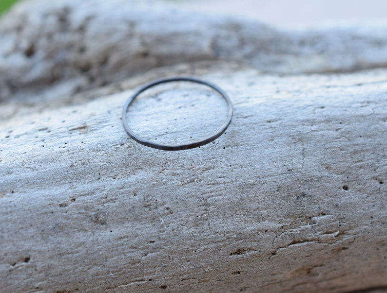 oxidised skinny silver ring Oxidized skinny sterling silver ring