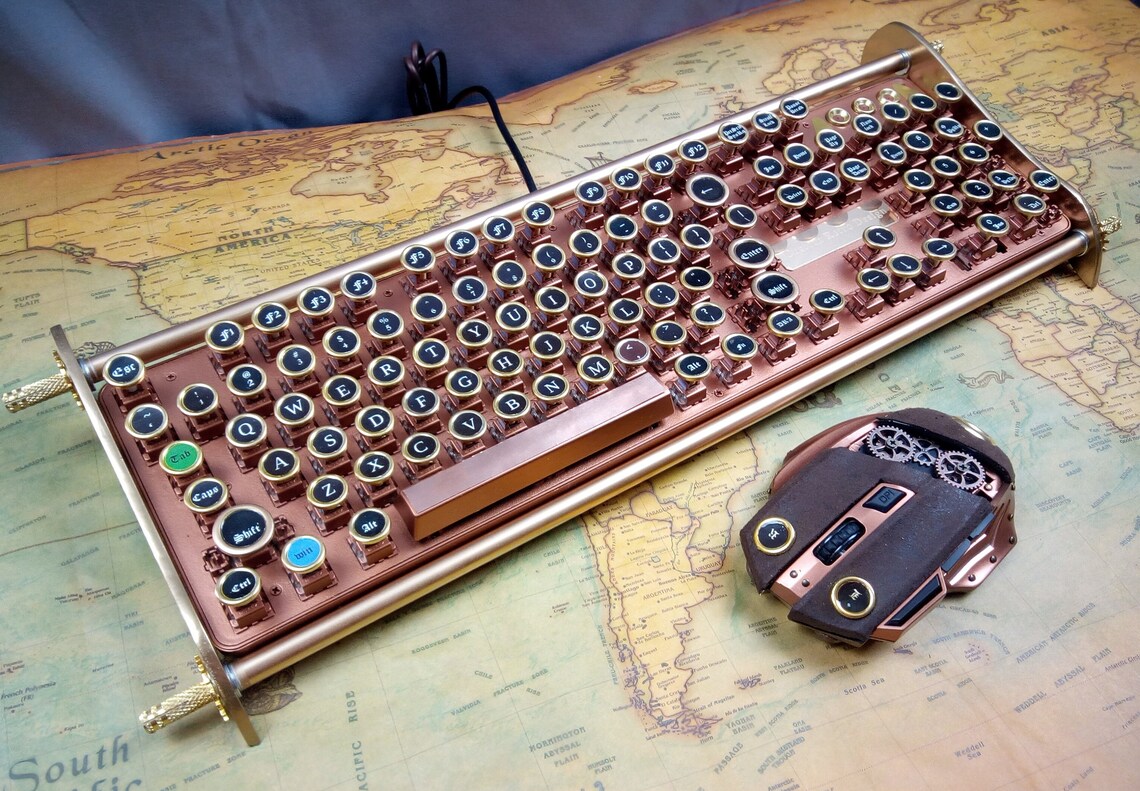 The copper semi conductor mechanical keyboard and 2400dpi Etsy