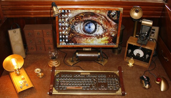 Ultimate Retro Steampunk Setups Steampunk Computer Etsy