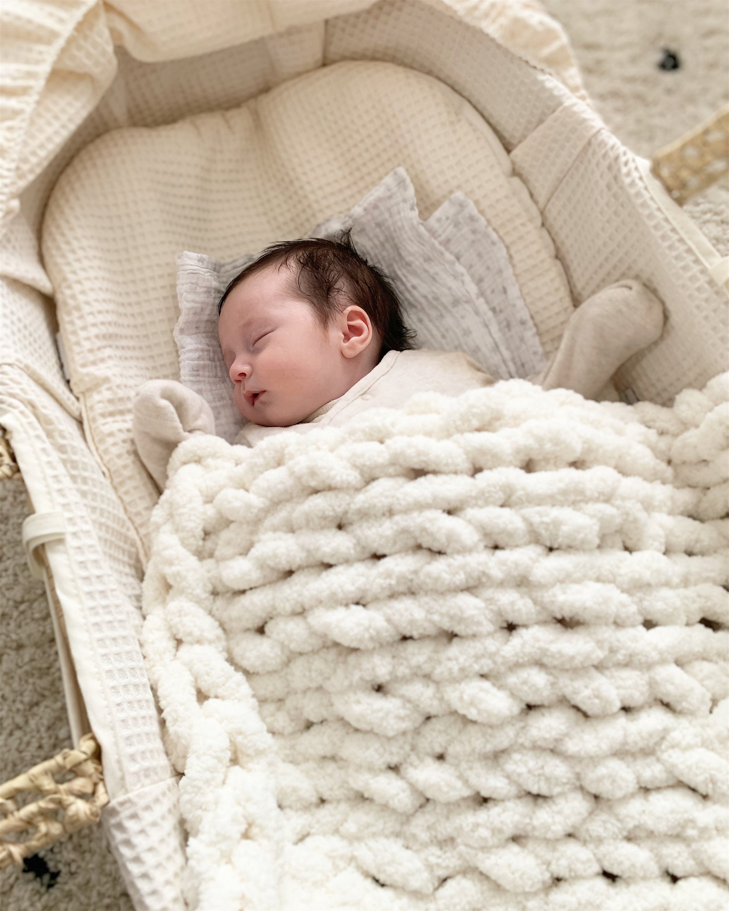 Cream baby blanket hotsell