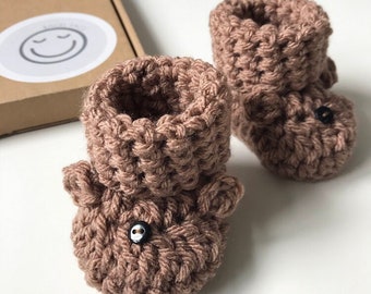 Häkeln Booties, Baby Bär Hausschuhe, Baby-Dusche-Geschenk