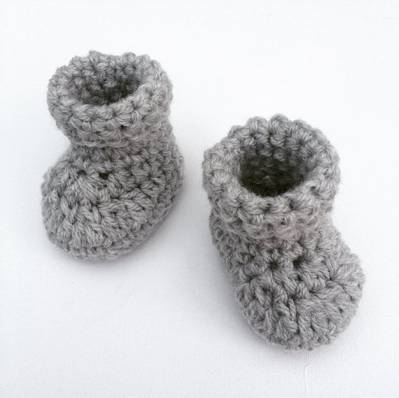 grey baby booties