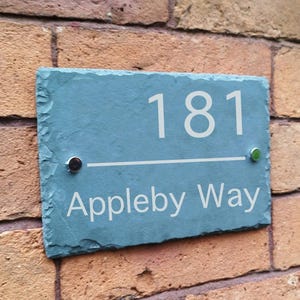 slate house sign - personalised - engraved
