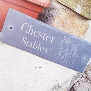 Horse stable sign - personalised - slate - Valentines day