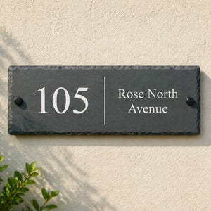 Rechthoekig huisbord in leisteen