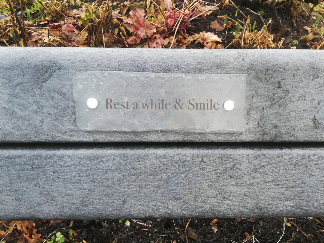 Memorial Bench Plaques Slate Sign Plaques Made to Order Etsy