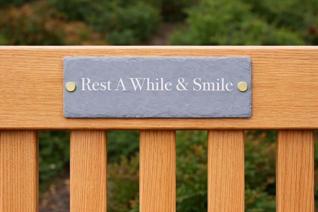 Memorial Bench Plaques - Slate Sign | Plaques | Made to Order | Gifts ...