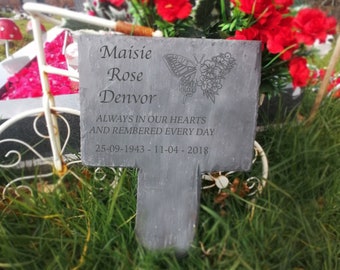 Memorial Grave Sign | Personalised | Slate signs | Grave Markers