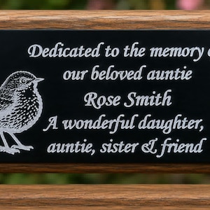 Memorial Bench - Powder Coated Aluminium - Sign - Personalised
