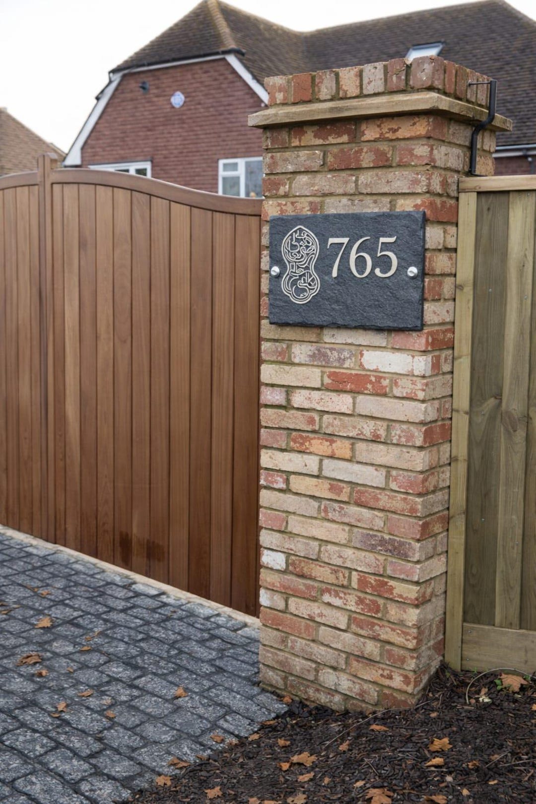 Modern Slate House Sign – Custom Engraved Address Plaque, Geometric ...