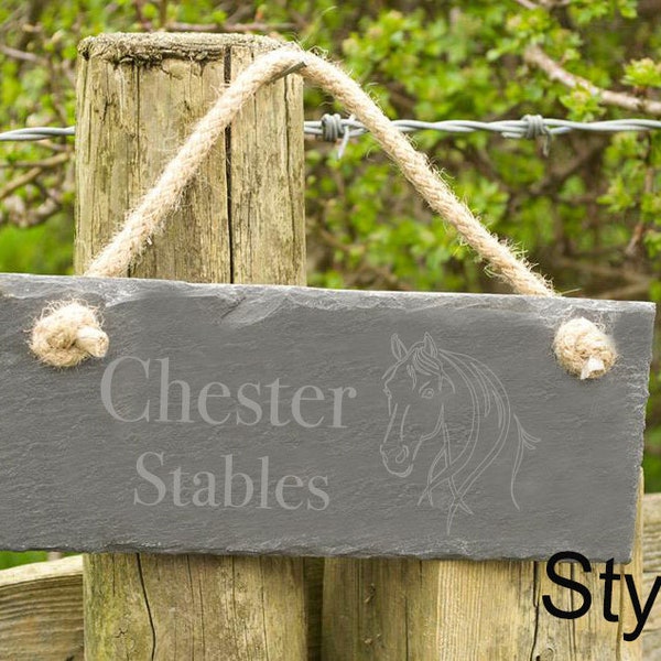 Horse stable sign - personalised - slate - Valentines day