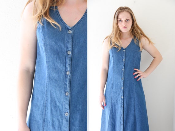 denim sleeveless maxi dresses