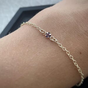 Handmade 9ct Solid Recycled Gold Birthstone Bracelet: Gemstone Chain